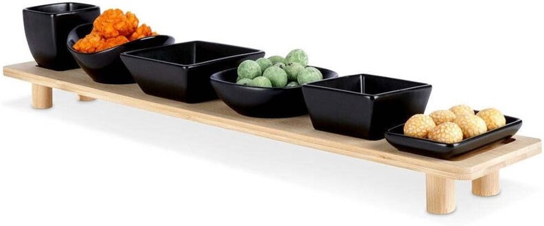 Excellent Houseware - Servier-Set für Snacks, schwarz