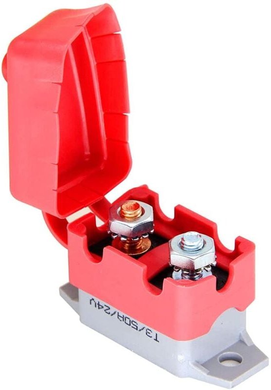 50 a Leistungsschalter mit automatischer Rückstellung, 12 V/24 v dc, Kurzschlussschutzschalter mit Abdeckung und Schraub...