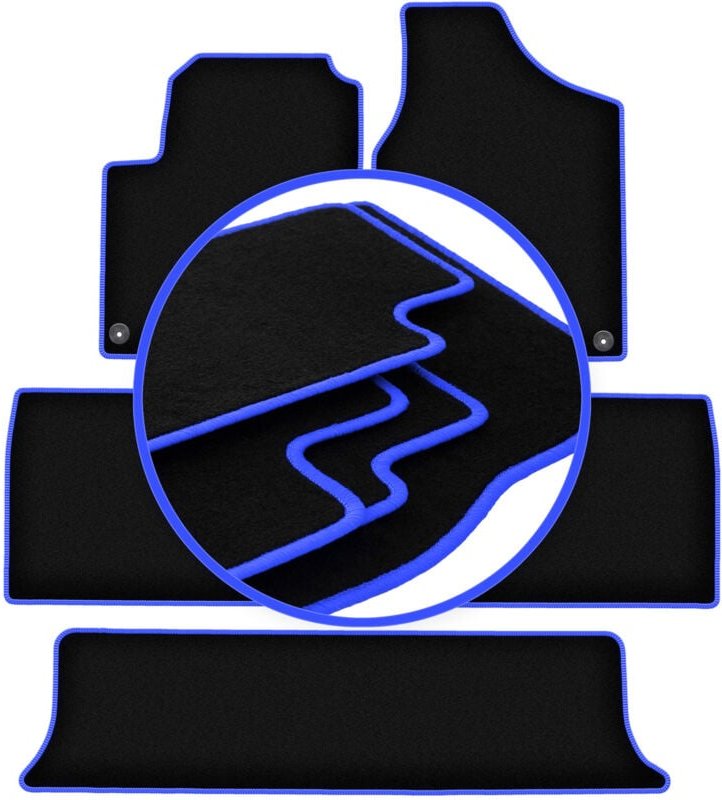 CARLUX-BLUE Autofußmatten für: Volkswagen Sharan I Minivan (1995-2010)