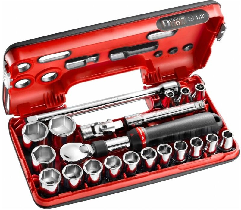 Ausziehbarer Ratschensatz + 21-teilige 1/2 6-Punkt-Steckdosen Facom SXL.DBOX1PB