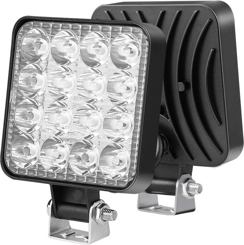 Jalleria - Stück quadratische LED-Arbeitsscheinwerfer, 3,3 Zoll Mini-48-W-12-V-Lampe, Scheinwerfer, Lauflichter für Offr...