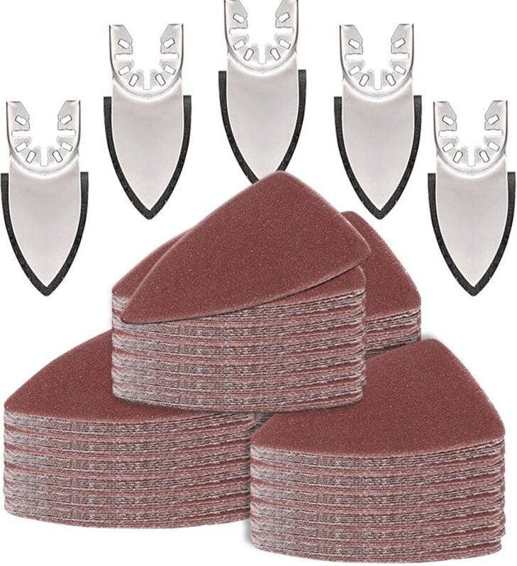 130-teiliges Set mit oszillierenden Schleifpads, 5 Stück Fingerschleifpads, 125 Stück Schleifpapier, Körnung 60/80/120/1...