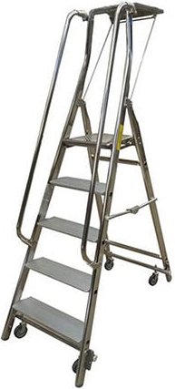 Matisère - Mobile Stehleiter de 5 Stufen - Maximale Arbeitshöhe 3.10m - 19405