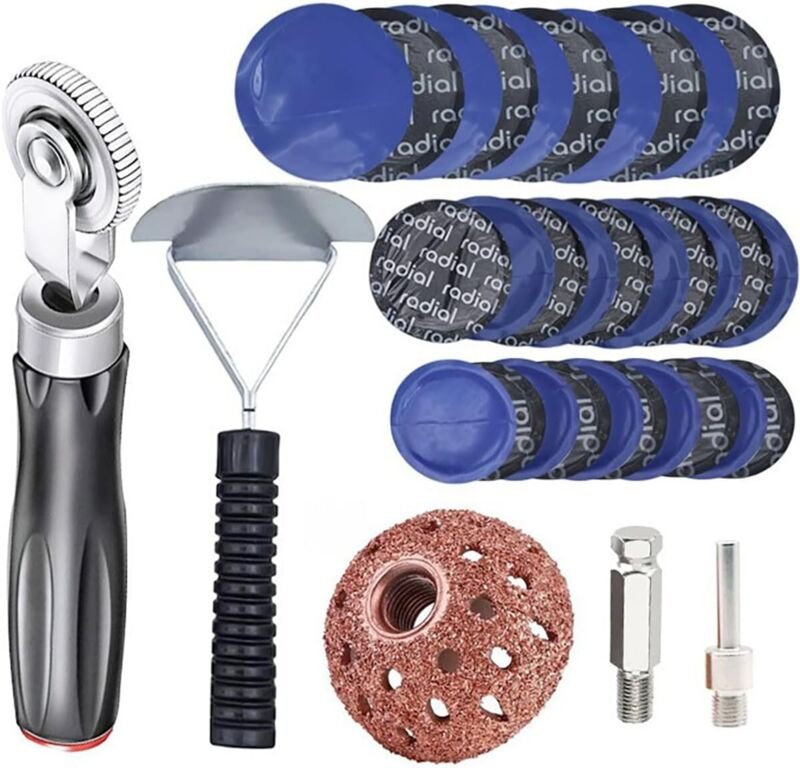 34 Stück Reifenreparaturrollen mit 30 Stück Felgenflicken (32/45/55 mm) zur Felgenreparatur und Innenverkleidung für Aut...