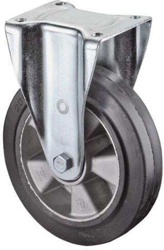 Bs Rollen Gmbh - bs Rollen Schwerlast-Bockrolle mit Anschraubplatte Elastik-Vollgummireifen Kugellager 160 mm 300 kg - L...