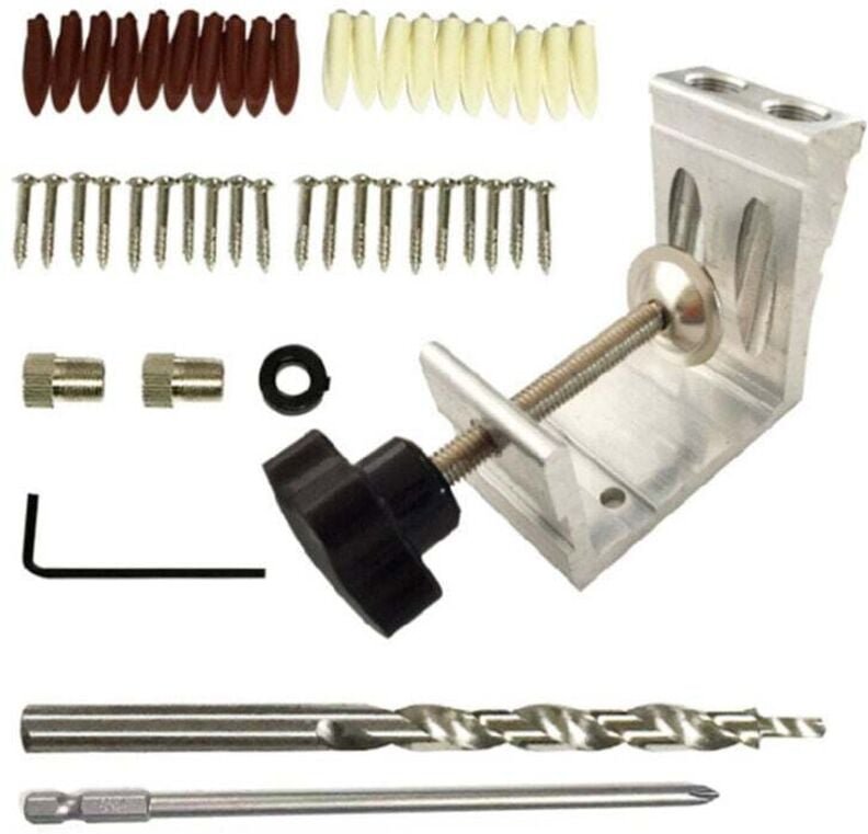 47-teiliges Taschenloch-Vorrichtungsset, Aluminium-Taschenloch-Vorrichtung für die Holzbearbeitung, robust und präzise