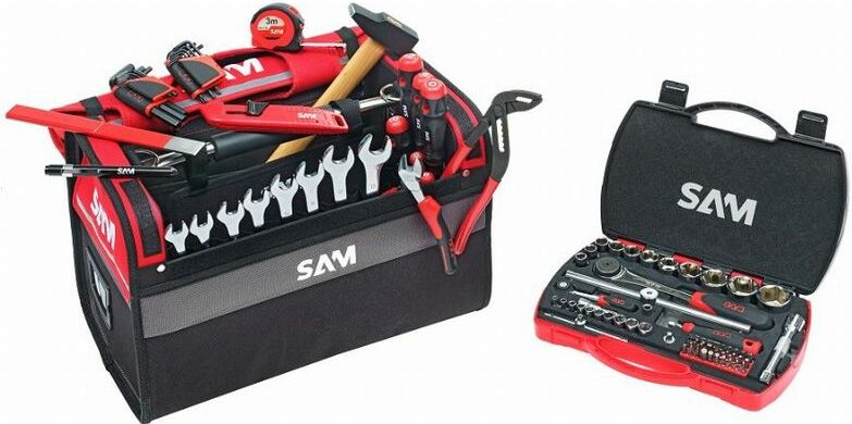 Textiltasche 30 l + 100 Wartungswerkzeuge Sam Outillage CP-100-BAG2N