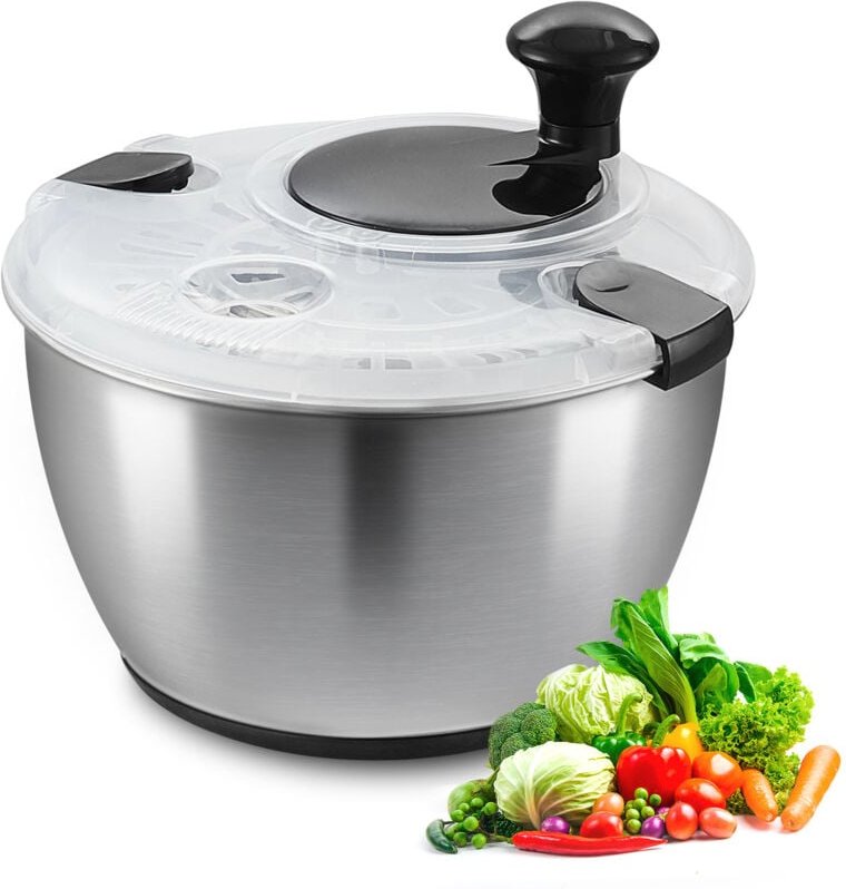 Thumbnail - VEVOR Salatschleuder Salattrockner mit Kurbelantrieb 4,5 L, Gemüsetrockner, Waschmaschine, Salatreiniger & Trockner mit ...