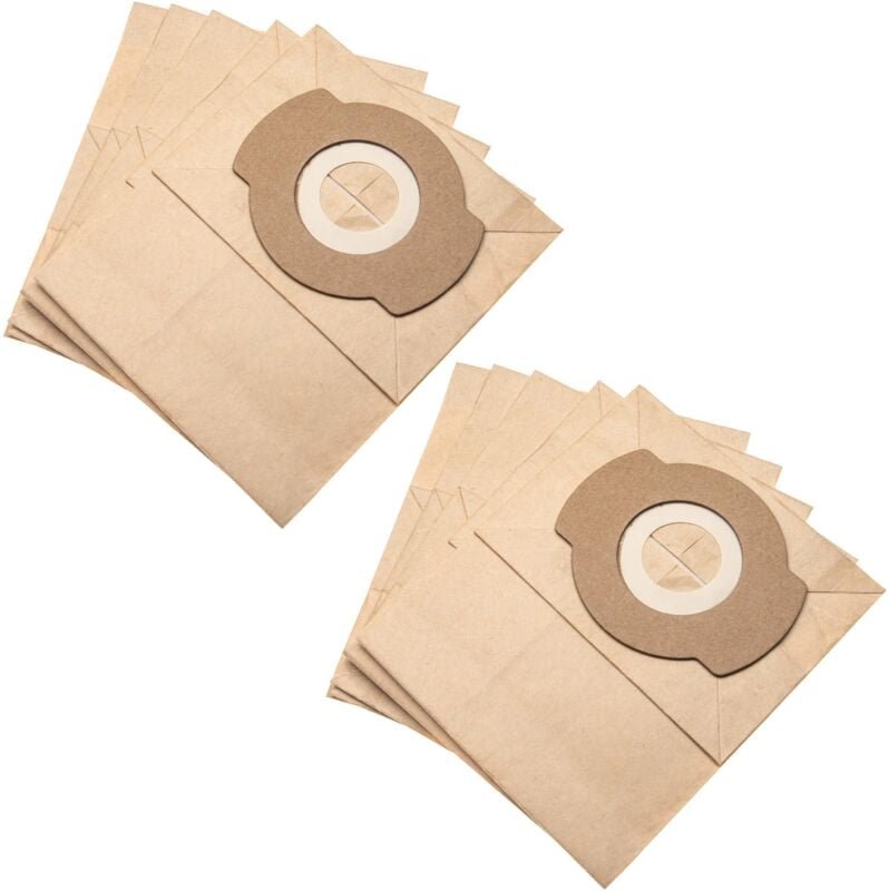 vhbw 10x Staubsaugerbeutel Ersatz für Bosch 2609256F34 für Staubsauger - Papier, 18.1cm x 15,2cm, braun