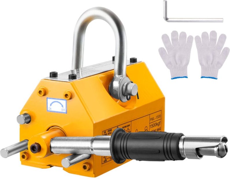 Magnetheber von Zugkraft 3300 lbs/1500 kg, Neodym- und Stahl-Hebemagnet mit Entriegelung, Permanent-Hebemagnete, Hochlei...