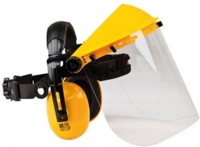 Kombination aus Gehörschutz und verstellbarem Kopfschutz für die Größen 52 bis 63 cm