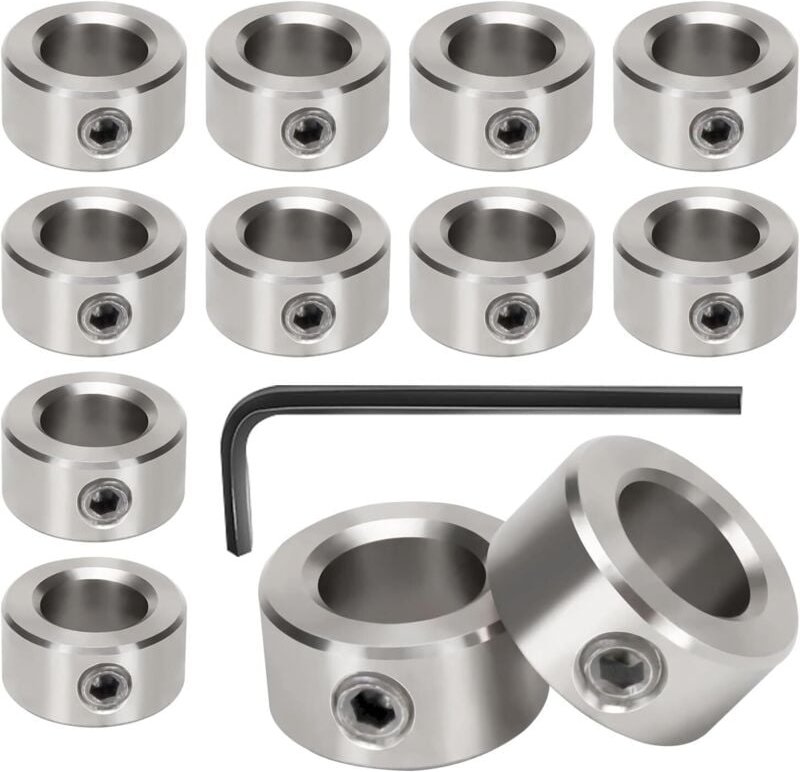 12 x Tiefenmesser für Bohrer, 10 mm, Bohrtiefen-Anschlagring, Positionierer für präzise Montage mittels T8-Dübel (10 mm)