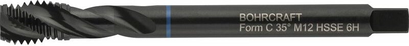 Bohrcraft - Maschinengewindebohrer 40º rsp DIN376 M12 Überlaufschaft Blauring