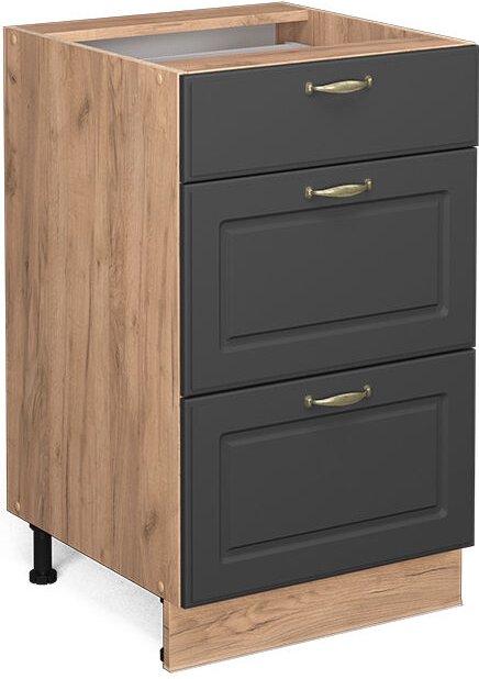 Vicco - Küchenunterschrank Fame-Line, Anthrazit-Gold, 50 cm ohne Arbeitsplatte