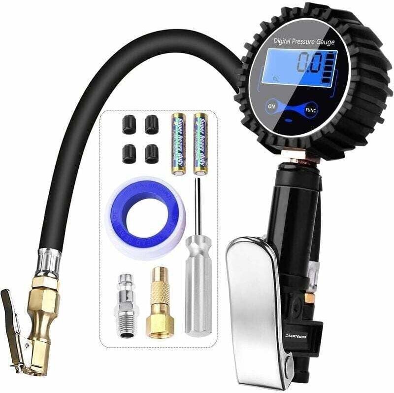 Thumbnail - Ulisem Digitaler Reifendruckprüfer 200PSI, Aufblaspistolenspitze und Kompressor mit LCD-Display für Auto, LKW, Motorrad,...