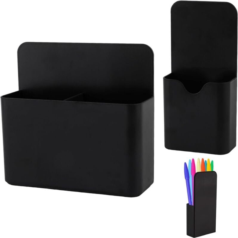 Magnetic Pen Holder,2 Pack Magnetic Dry Erase Marker Holder with Generous Compartments,Strong Magnet Storage Marker Pen ...