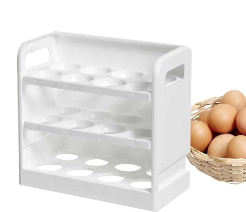 Thumbnail - Stück kompakte stapelbare Eierablage, leichte Eieraufbewahrung für den Kühlschrank, Eierablage für den Kühlschrank, stap...