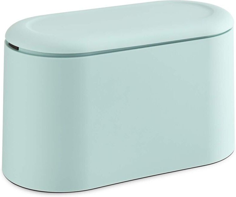 Mini-Mülleimer mit blauem Deckel 22 11 13 cm 1 kleiner Schreibtisch-Mülleimer kleiner Tisch-Mülleimer