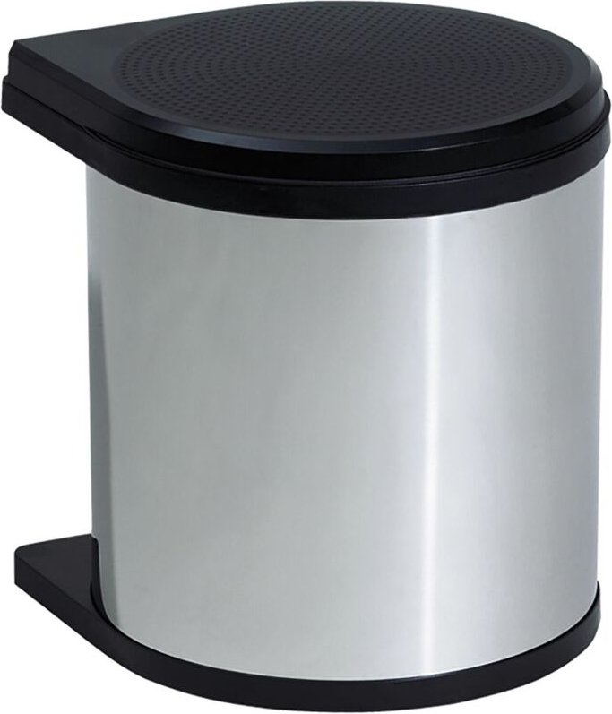 Format - Hailo Einbaumülleimer Mono - Abfalleimer 12 Liter mit Deckel, Metall/Kunststoff