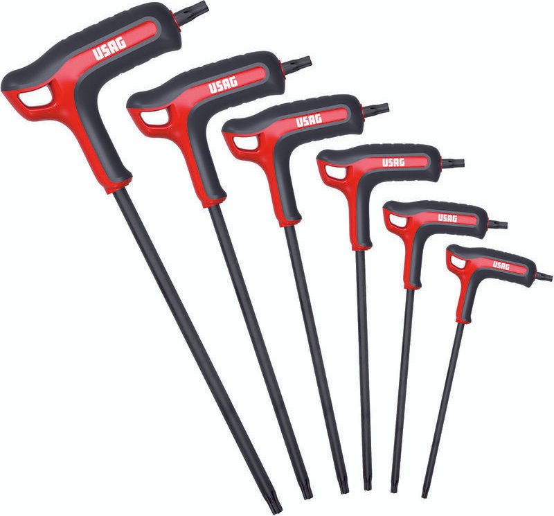 U02800464 Serie von 6 gebogenen Schlüsseln mit Schraubgriff und TORX-Aufdruck - Usag