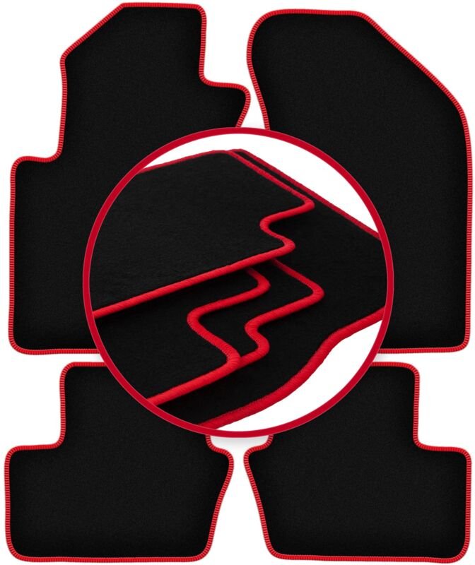 CARLUX-RED Auto-Fußmatten für: Jeep Compass MK49 SUV (2007-2017)