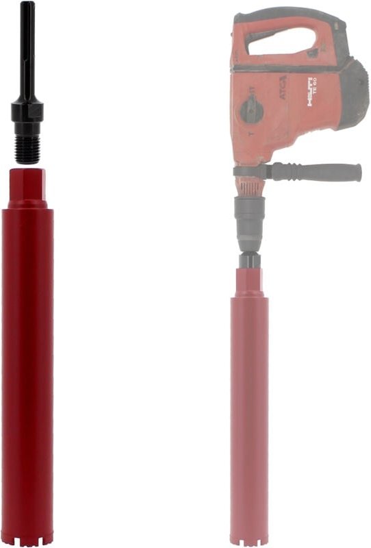 Diamantbohrkrone Ø 66 mm mit Adapter für Bohrmaschine und SDS-max-Bohrhammer