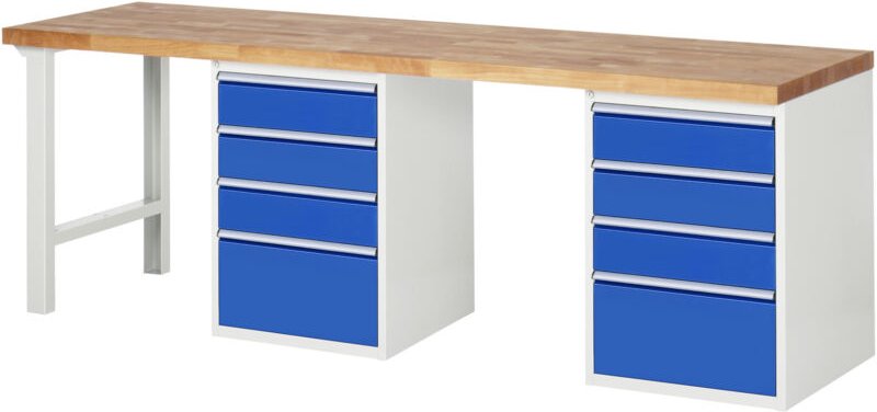 Werkbank 7510A8, B2500xT700xH840mm, 8x Schublade-TA - RAU