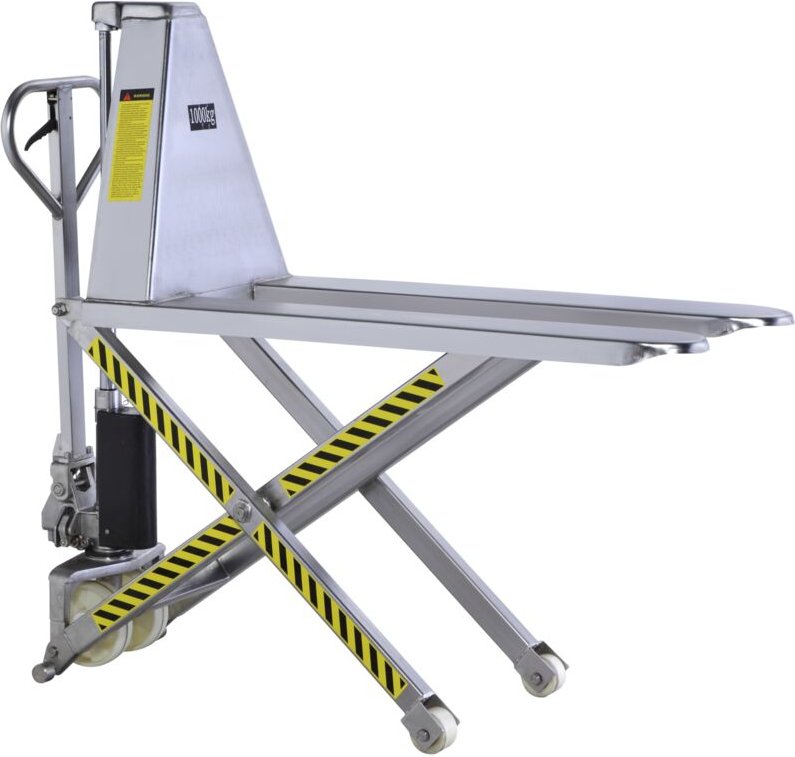 Hanselifter Scherenhubwagen JF-NR aus V2A Edelstahl Hubhöhe 800mm Tragkraft 1000kg