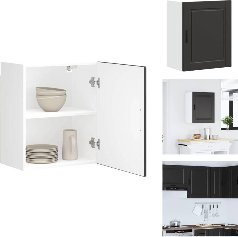 Küchen-Hängeschrank Porto Schwarz Holzwerkstoff - Küchen-Wandschrank - Küchen-Wandschränke - Wandschrank Küche - Küchens...