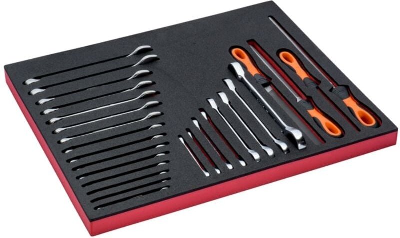 Bahco Fit&Go 3/3 Schaumstoffeinlage Satz Feilen und Schraubenschlüssel - 27-tlg.