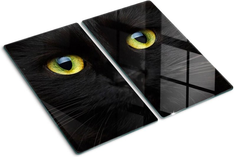 Tulup - Glasschneideplatten - Schneidebrett aus Glas - Herdabdeckplatten - Gehärtetes Glas – 2x30x52 cm (2er Set) - Katz...