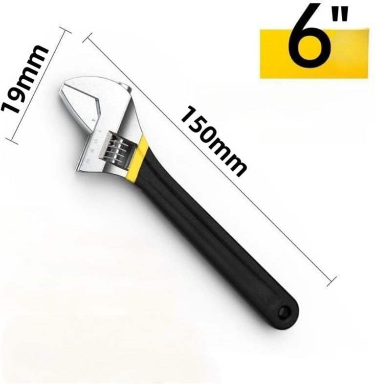 Thumbnail - 2 Stück verstellbarer Schraubenschlüssel 19 x 150 mm 45 Schraubenschlüssel aus Kohlenstoffstahl, rostbeständig, verschle...