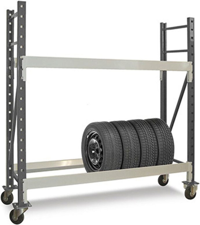 Mobile Reifenregale 2 Ebenen - 1850x1250x400mm - Max. Belastung pro Ebene 150kg - RAYOPN/MOB