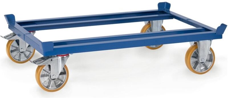 Fetra - Paletten-Fahrgestell - Polyurethan, für Gitterboxen und Flachpaletten 1200 x 800 mm