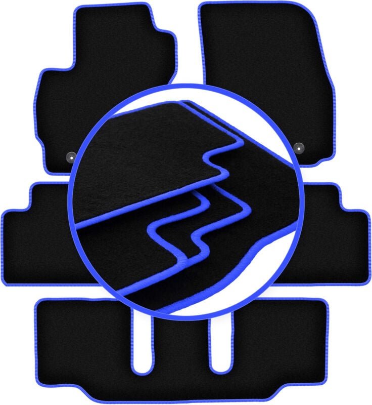 CARLUX-BLUE Auto-Fußmatten für: Mazda 5 I 7-Sitzer (2005-2010)