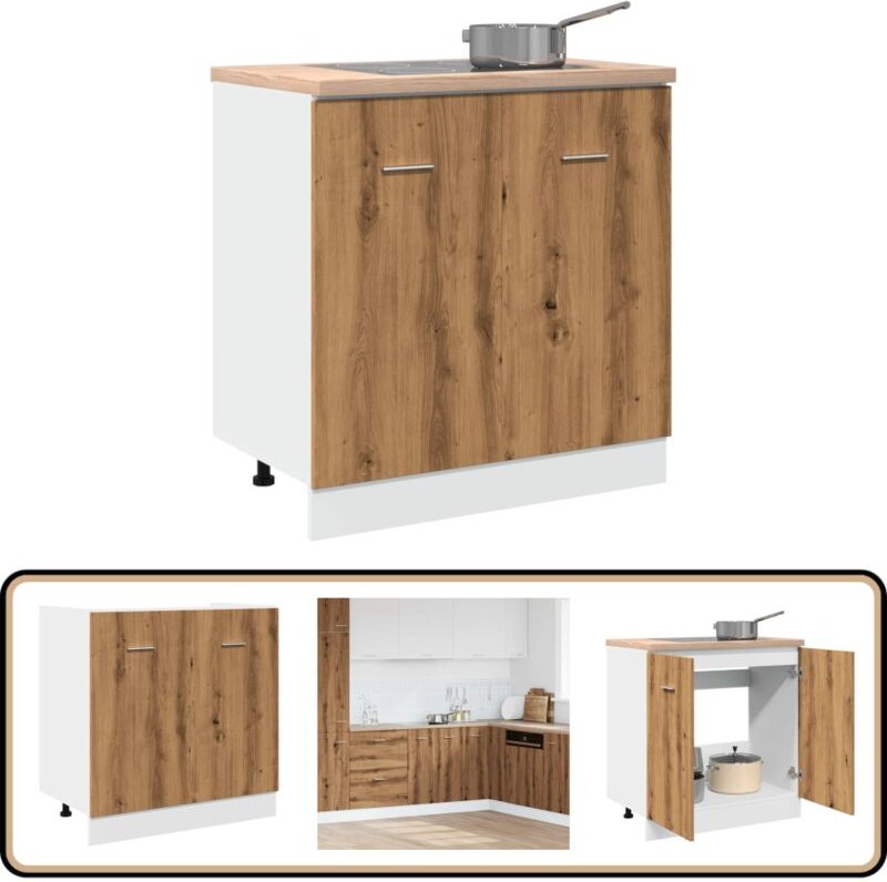 Spülenunterschrank Artisan-Eiche 80x46x81,5 cm Holzwerkstoff - Vidaxl