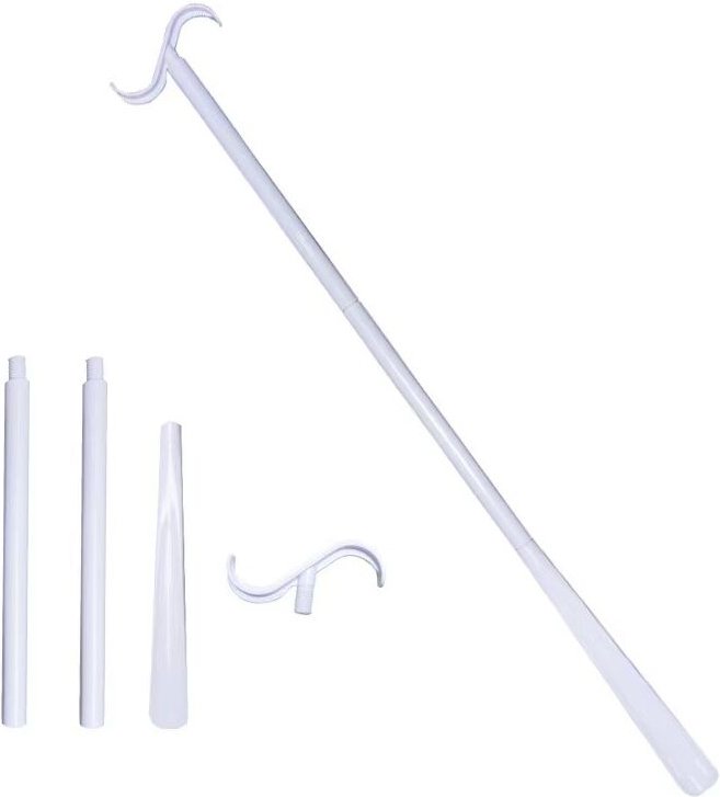 Csparkv - Weiß) 84 cm langer Anziehstab mit Sockenausziehwerkzeug, verstellbar, Anziehhilfe für Schuhe, Socken, Hemden u...