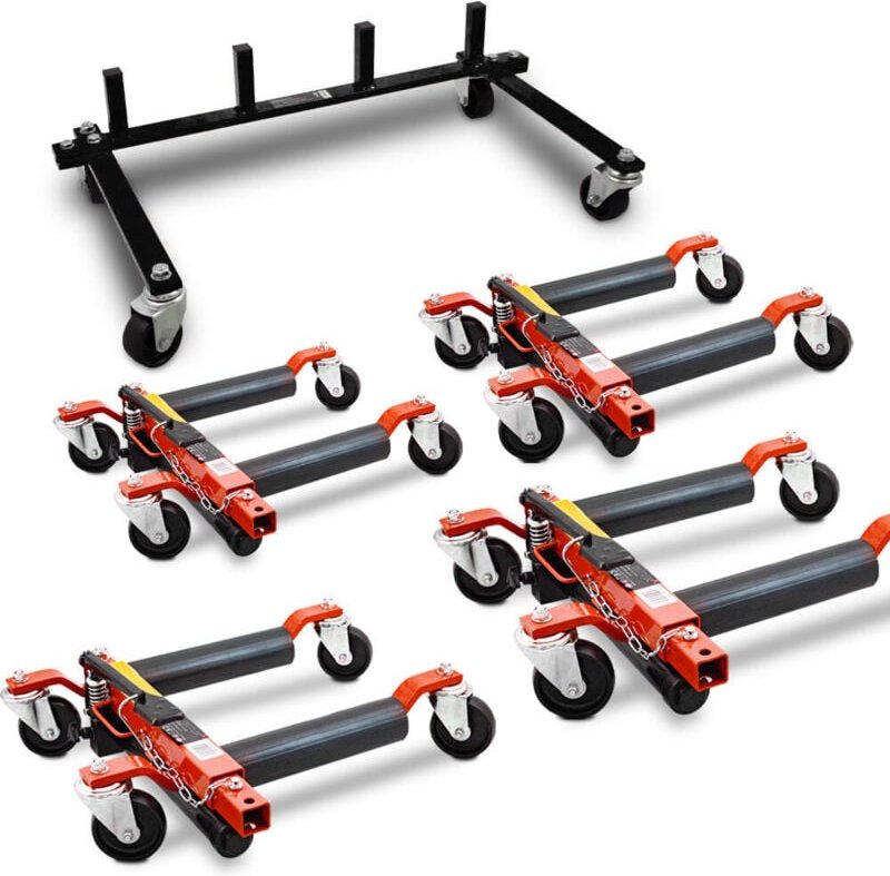 BITUXX 4 Stück PKW Rangierhilfe Rangierheber hydraulisch Wagenheber Auto Rangierroller Rangierheber belastbar bis 680 kg...