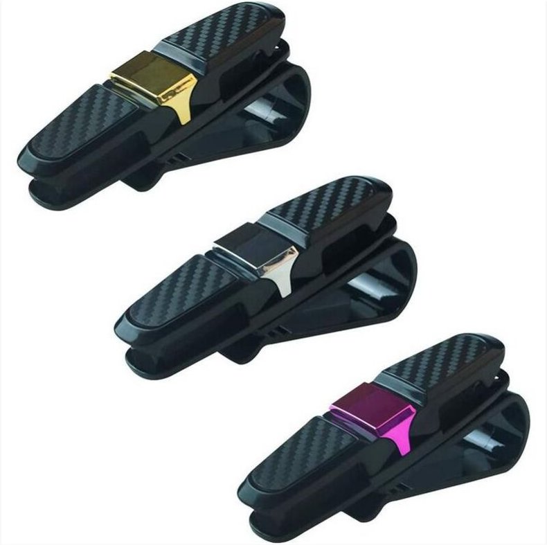 Auto-Brillenhalter, ABS-Auto-Sonnenblenden-Brillenhalter, 180 Grad drehbarer Sonnenbrillenhalter, Auto-Kartenclip, doppe...