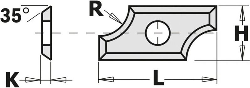 790.030.00 DREH-/PROFILMESSER R3 (19,5 x 9 x 1,5) HW-K1920