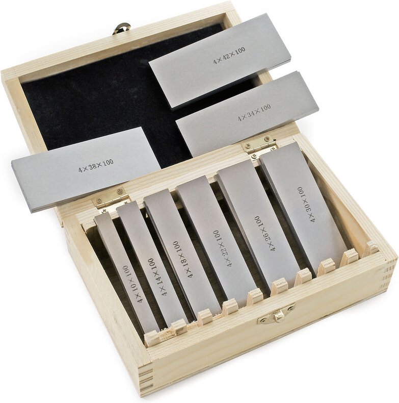 Wiltec Parallelunterlagen Set 18-teilig 100mm, 9 Paar Schraubstockunterlage aus Werkzeugstahl, Fräsunterlagen, Unterlegl...