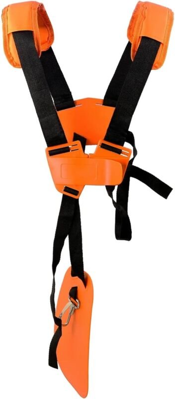 Freischneider-Gurt - Doppelter Schultergurt - Freischneider-Gurt - für Freischneider, Kettensäge und Rasenmäher, Orange