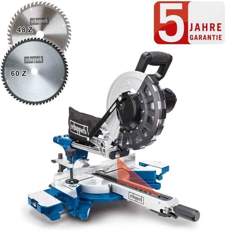 Scheppach Kapp und Gehrungssäge HM254 Zugsäge Kappsäge Softstart 2.Sägeblatt