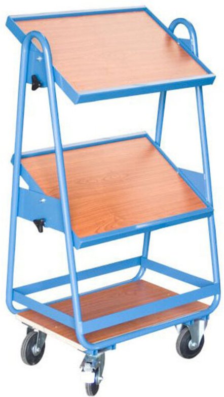 Behälterwagen mit um 0 bis 30° schwenkbaren Platten - Gestell und Platten aus melaminbeschichtetem Holz, Stärke 19 mm - ...