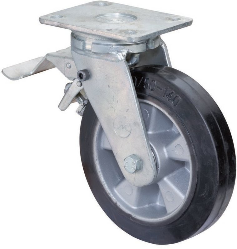 FP - bs-r Schwerlast-Lenkrolle RR120.B80,m Feststeller,Rad Ø200 Elastik-Reifen,450kg