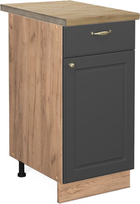 Vicco - Küchenunterschrank Fame-Line, Anthrazit-Gold, 40 cm , ap Eiche