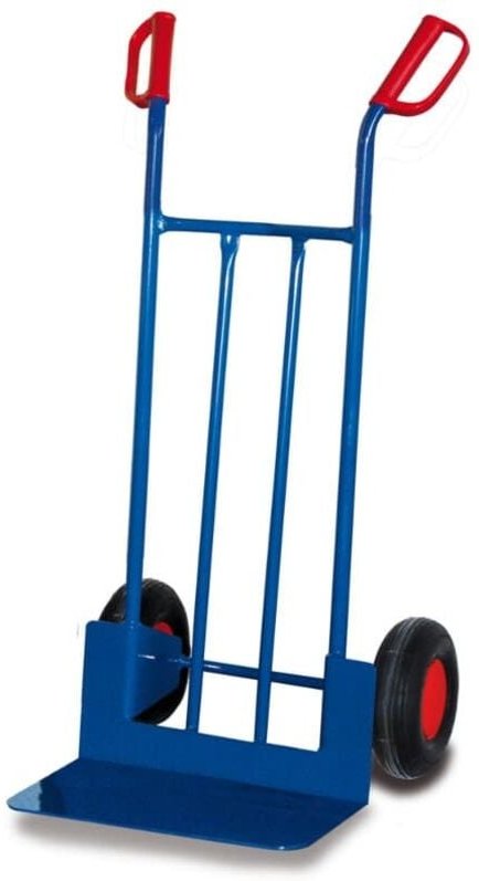 VARIOfit Stahlrohrkarren 250kg Tragkraft mit großer Schaufel, Höhe 1110mm Luftbereifung