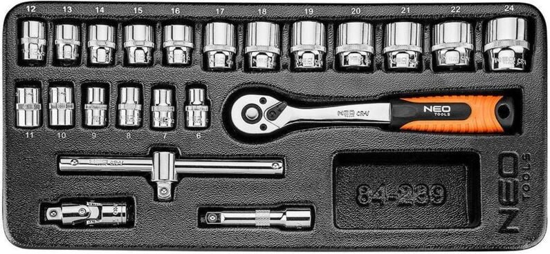 22 tlg. Ratschenkasten-Set 3/8', 25 Jahre Garantie