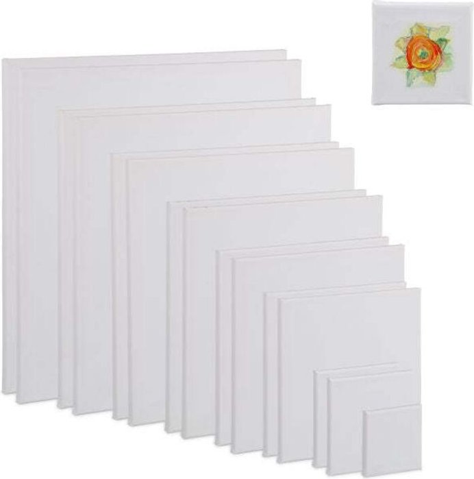 Quadratisches leinwandset mit 16 stuck