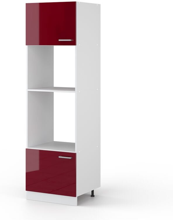 Vicco - Mikrowellenschrank R-Line, Bordeaux Hochglanz, 60 cm